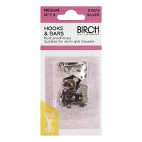 Birch Hooks and bars 4pk Medium Silver