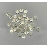White Pearl Flat Dome Shiny 11.5mm