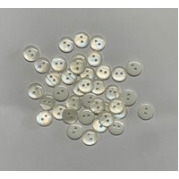 White Pearl Flat Dome Shiny 11.5mm