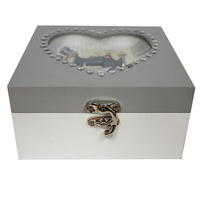 Wood Sewing Box with Heart 15x15x7.5cm