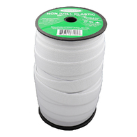 Polyester Non Roll Elastic 25mm White p/m
